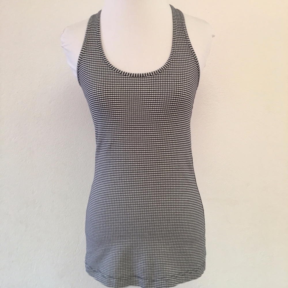 Lululemon Cool Racerback Blue Gingham Top Size 4